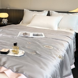 Wholesale Lyocell Summer Quilt Embroidery Home Hotel Textiles Bedding Set