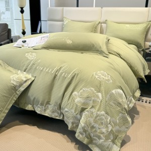 Pastoral style embroidery home textile cotton bed linen green cotton duvet quilt comforter cover bedding set wholesaler