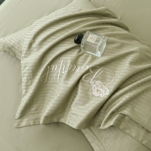 Pastoral style embroidery home textile cotton bed linen green cotton duvet quilt comforter cover bedding set wholesaler