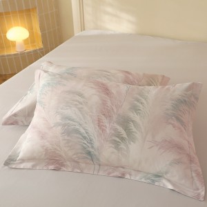 Wholesale high-end pillowcases pink digital printing comforter set soft bed linen fitted sheets 2m/2.2m bedding set for adults