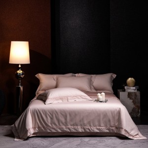 Summer Cool Pink Solid Color Home Hotel Textile High-end Bedroom Bedding Lyocell Bedding Set Manufacture
