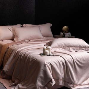Summer Cool Pink Solid Color Home Hotel Textile High-end Bedroom Bedding Lyocell Bedding Set Manufacture