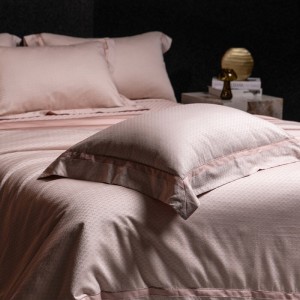 Summer Cool Pink Solid Color Home Hotel Textile High-end Bedroom Bedding Lyocell Bedding Set Manufacture