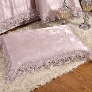 100% Mulberry Silk Home Textiles pink Jacquard Duvet Cover Lace Designer Bedding Set Supplier