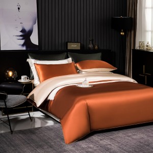 Solid Color Cotton 4-pieces Comforter Cover 2m/2.2m Bed Flat Sheets Soft Pillowcase Cotton Colored Bedding Set Manufacture