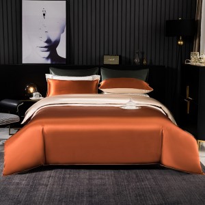 Solid Color Cotton 4-pieces Comforter Cover 2m/2.2m Bed Flat Sheets Soft Pillowcase Cotton Colored Bedding Set Manufacture
