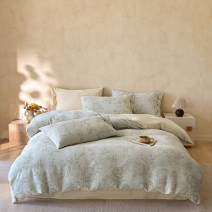 Hot selling cotton 4-pieces textile ODM coverlets jacquard bedsheets simple style bed linen bedding set wholesaler