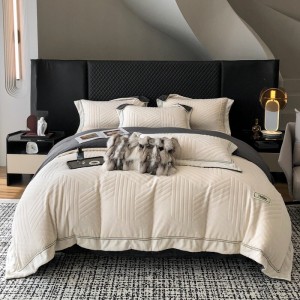Solid color 4-pieces quilt cover 2m/2.2m flat sheet white home textile 1.8 milk velvet bedsheet bedding set supplier