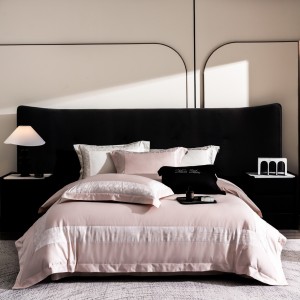 High-quality cotton colored bed sheets exquisite single size jacquard quilt cover home textile pink bedding set manufacture