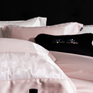 High-quality cotton colored bed sheets exquisite single size jacquard quilt cover home textile pink bedding set manufacture
