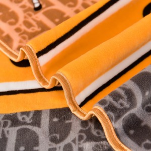 Warm fleece 4-pieces home textile soft carving duvet cover ruffles pillow shams orange flat sheets queen size bedding set