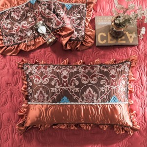 ODM/OEM Luxury Long Staple Cotton Pink Printing Ruffles Comforter Duvet Cover Designer Bedding Set Supplier