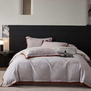 Grey Long-staple Cotton Printing Comforter Duvet Comforter Quilt Cover Bed Sheets ODM/OEM Four-piece Bedding Set