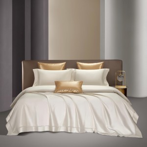 White 100% Cotton Solid Color Comforter Duvet Cover Fitted & Flat Sheet Pillowcases Pillow Shams Bedding Set Supplier