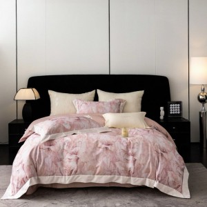 100S cotton floral digital printing duvet cover with ykk zipper queen king bed sheets bedding set in stock