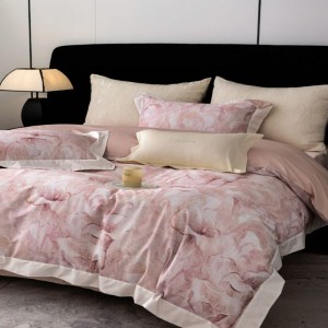 100S cotton floral digital printing duvet cover with ykk zipper queen king bed sheets bedding set in stock