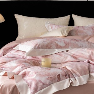 100S cotton floral digital printing duvet cover with ykk zipper queen king bed sheets bedding set in stock