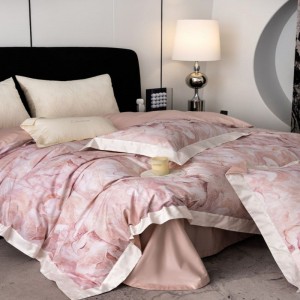 100S cotton floral digital printing duvet cover with ykk zipper queen king bed sheets bedding set in stock