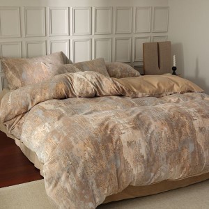Autumn and winter thick milk velvet four-piece coral velvet baby velvet bed sheet quilt cover pillowcase