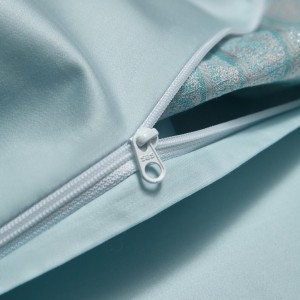 Hot-selling 4-pieces textile jacquard 2m/2.2m bedsheet flat sheets 1.8m blue cotton polyester quilt cover premium bedding set manufacture