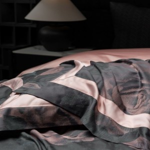 140s Pima cotton yarn-dyed jacquard comforter quilt duvet cover soft bed sheets four-piece suit 500TC cotton black bedding set