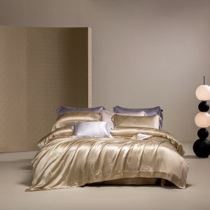 ODM/OEM Silk Lyocell Home Textiles Gold Jacquard Duvet Cover Lace Designer Bedding Set Supplier