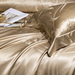 ODM/OEM Silk Lyocell Home Textiles Gold Jacquard Duvet Cover Lace Designer Bedding Set Supplier