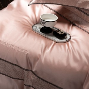 Pink jacquard comforter quilt duvet cover bed sheets light luxury pure cotton bedding set