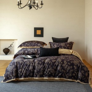 High Quality Long Staple Cotton Black Digital Printing Comforter Duvet Cover Pillowcase Bedding Set Supplier