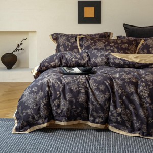 High Quality Long Staple Cotton Black Digital Printing Comforter Duvet Cover Pillowcase Bedding Set Supplier