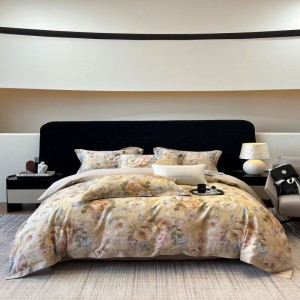 2025 Spring and Summer new 100S long staple cotton digital printing duvet cover bed sheets bedding set
