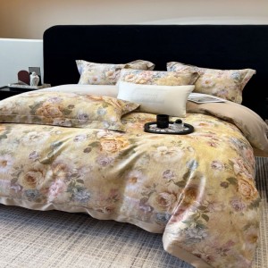 2025 Spring and Summer new 100S long staple cotton digital printing duvet cover bed sheets bedding set
