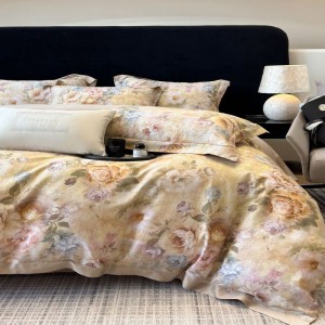 2025 Spring and Summer new 100S long staple cotton digital printing duvet cover bed sheets bedding set