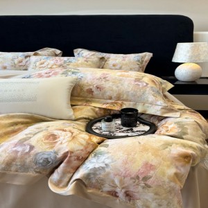 2025 Spring and Summer new 100S long staple cotton digital printing duvet cover bed sheets bedding set