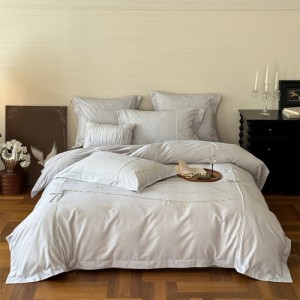 100% cotton sanding home hotel textile white comforter cover with 2 high-end pillowcases coverlets bedding set manufacture
