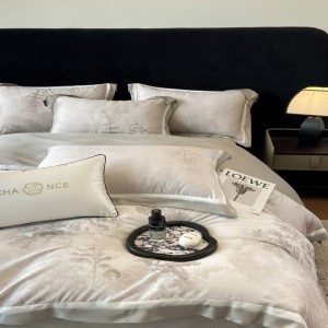 100 count lyocell cotton bedding set with soft bed sheets digital printing comforter quilt duvet cover