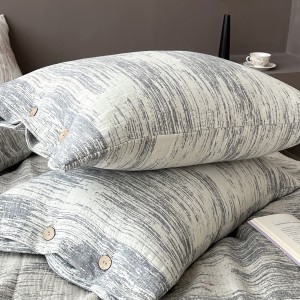 Premium quality printing fax linen cotton 4pcs comforter duvet cover white bedding set supplier
