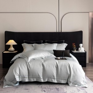 Exquisite pillowcase soft 200*230cm lyocell cotton jacquard quilt cover queen size hotel home textile pink bedding set manufacturer