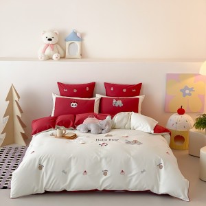 High-End embroidery comforter set 100s bedsheets queen king size coverlets with 2 soft pillowslips bedding set supplier