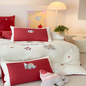 High-End embroidery comforter set 100s bedsheets queen king size coverlets with 2 soft pillowslips bedding set supplier