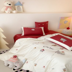 High-End embroidery comforter set 100s bedsheets queen king size coverlets with 2 soft pillowslips bedding set supplier