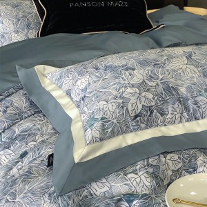 High-End patchwork comforter set 500TC cotton bedsheets queen king size coverlets with 2 soft printing pillowslips bedding set supplier