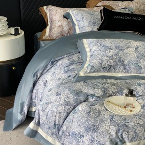 High-End patchwork comforter set 500TC cotton bedsheets queen king size coverlets with 2 soft printing pillowslips bedding set supplier