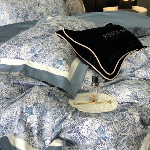 High-End patchwork comforter set 500TC cotton bedsheets queen king size coverlets with 2 soft printing pillowslips bedding set supplier