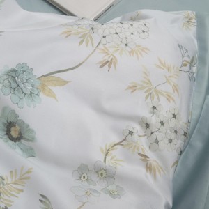Printing duvet cover blue cotton fitted flat sheets 2m/2.2m double bedsheet premium pillowslip queen king size bedding set