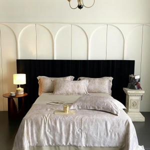 High-quality satin cotton colored bed sheets exquisite single size pink printing quilt cover home textile bedding set manufacture