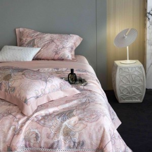 New arrival lyocell bed cover floral printing summer quilt air-condition quilt 4 pieces pink bedspread bedding set