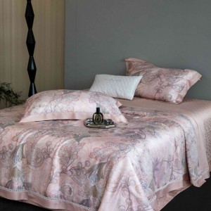 New arrival lyocell bed cover floral printing summer quilt air-condition quilt 4 pieces pink bedspread bedding set
