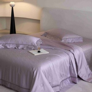 Purple jacquard bed cover lyocell cotton summer quilt cooling air-condition quilt bedspread bedding set