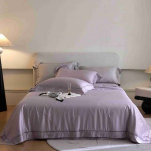 Purple jacquard bed cover lyocell cotton summer quilt cooling air-condition quilt bedspread bedding set